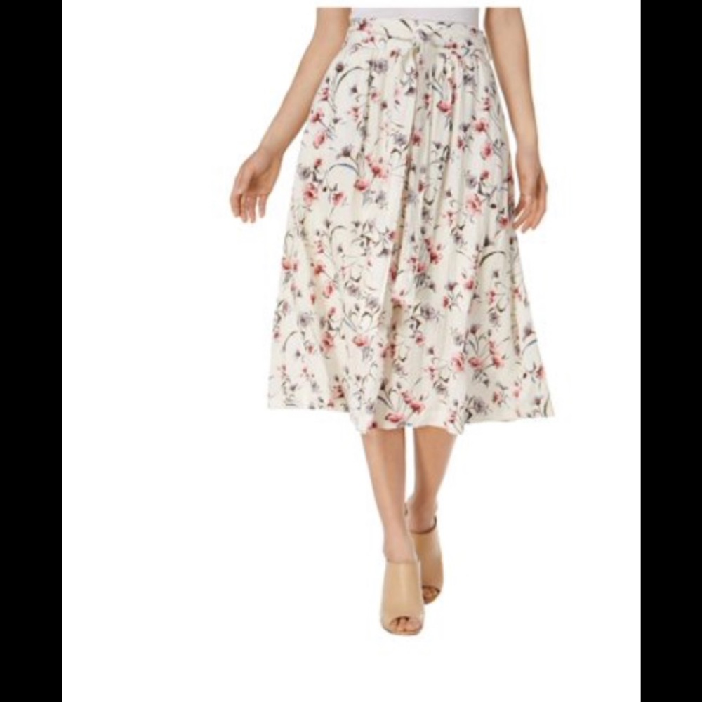 J.O.A. A-line floral print Skirt ivory